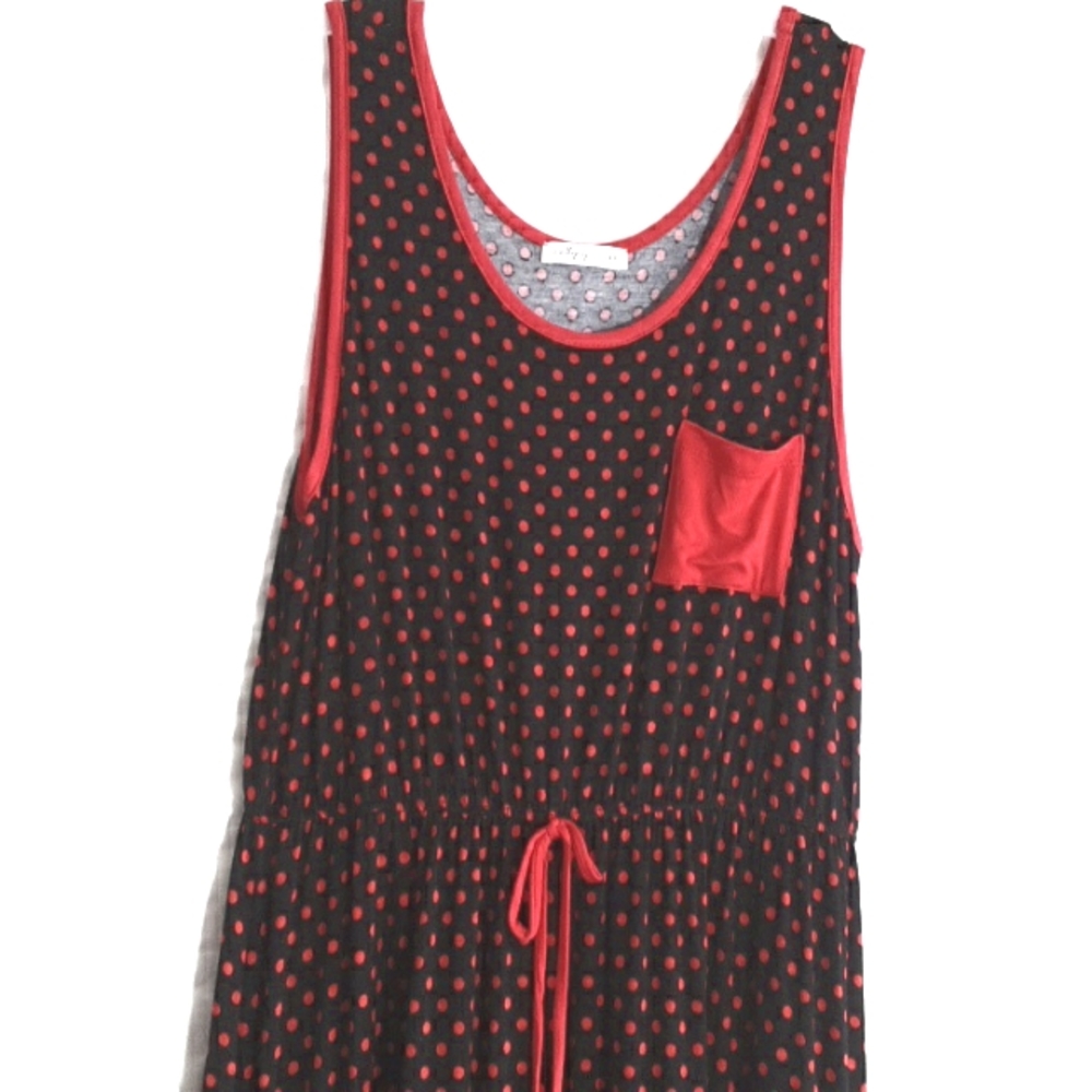 Lollipop Star Red Black Dot Midi Dress